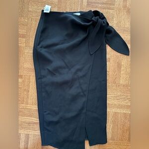 Babaton Black Midi Skirt with Bow Detail